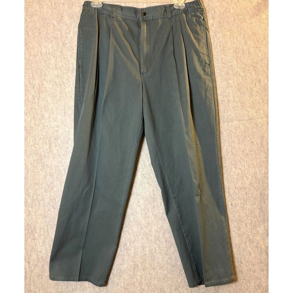NWT Vintage Bugle Boy Co Basics Pants Men’s 38x30 Green Perm Pleated No Wrinkle
